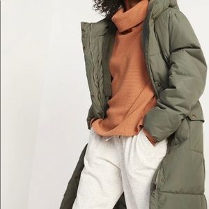 Faux-Fur Lined Hooded Long Puffer Coat